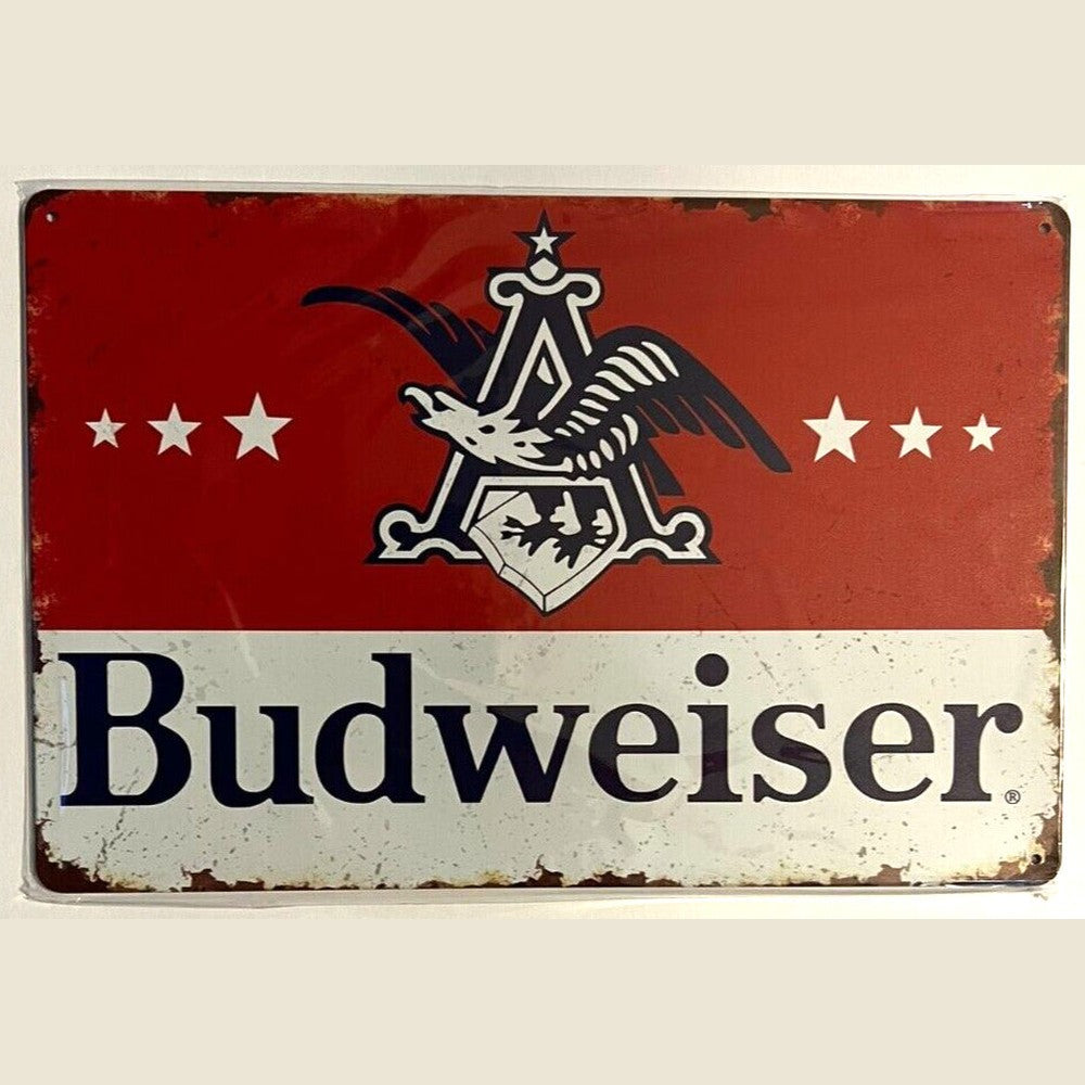 Budweiser Beer Anheuser-Busch Novelty Metal Sign 12" x 8" NEW! Home & Garden:Home Décor:Plaques & Signs Style Your Walls
